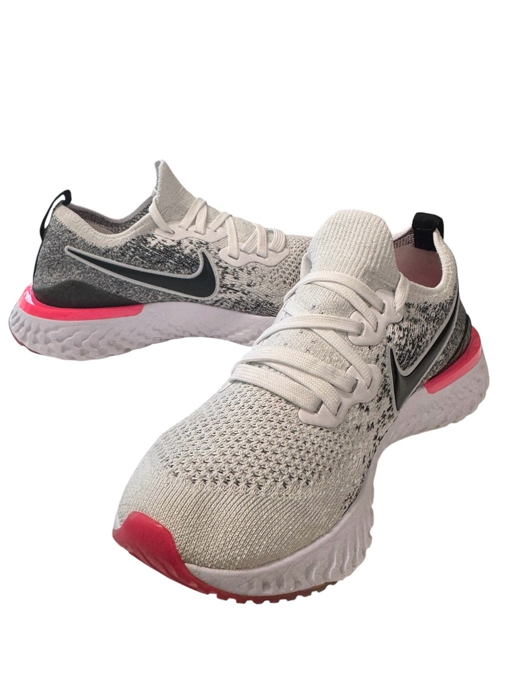 Nike Epic React Flyknit 2 White Black Pink Women’s Running Walking Shoes 8.5 - Picture 3 of 10